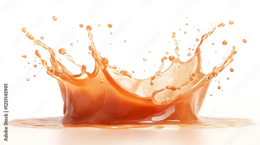 Leinwandbilder Vibrant Splash of Refreshing Citrus Juice or Water Creating Dynamic Motion and Energetic Visuals  The image showcases a captivating display of liquid in mid air
