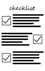 vector of checklist and check box portrait with simple black color