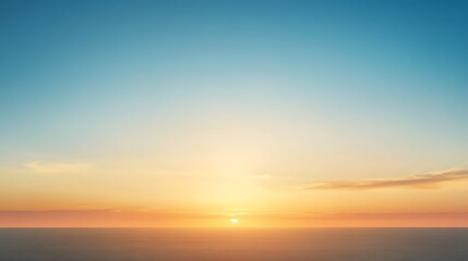 Serene Sunset Over Calm Ocean Waters