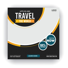 Fototapeta premium Travel social media post design template
