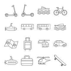 transportation icons set