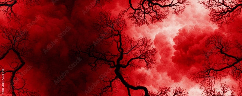 Fototapete dark red and black background texture with abstract gradient color design on border , isolated on wh