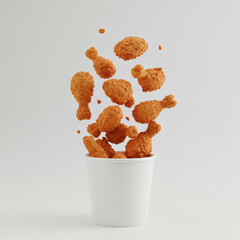 Crispy Fried Chicken Bucket generative AI 
