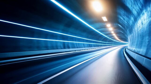 Moving through a tunnel of light. Futuristic, technology, future