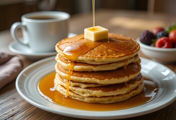 Fluffy Scrambled Eggs on a Breakfast Plate