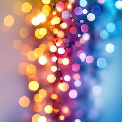 Obraz premium Colorful bokeh lights illuminating a festive atmosphere during the evening hours
