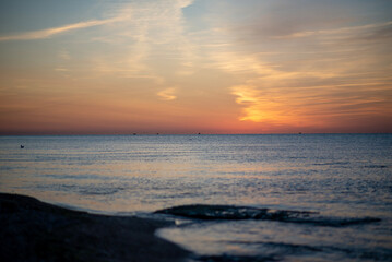 beautiful seascape with bright horizon