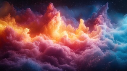 Colorful cosmic cloudscape, nebula fantasy background