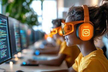 A coding bootcamp classroom where students are working together on software projects