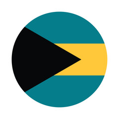 Flag of Bahamas. Bahamas circle flag logo icon digital vector illustration
