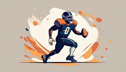 Obraz premium Quarterback of Firefly football team throws the ball in dynamic illustration showcasing athletic skill and team spirit during a game
