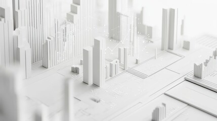 Fototapeta premium Abstract White Cityscape: A Minimalist Digital Metropolis