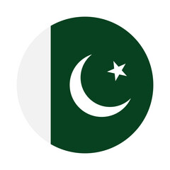 Flag of Pakistan. Pakistan circle flag logo icon digital vector illustration