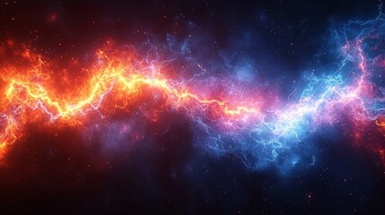 Abstract fiery and icy energy waves