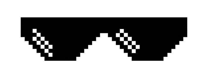 Pixelated Cool Thug Glasses icon. Glasses Pixel art Icon