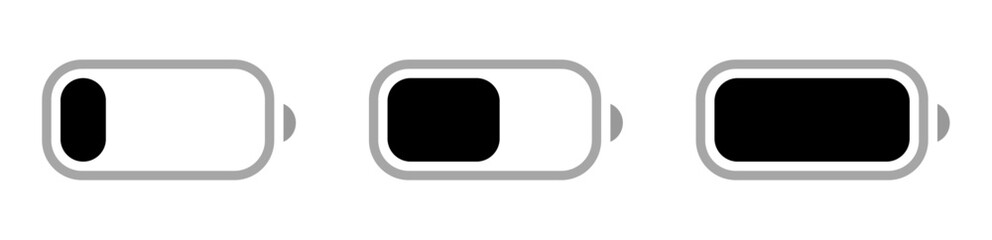 Battery icon set. battery charge level. battery Charging icon