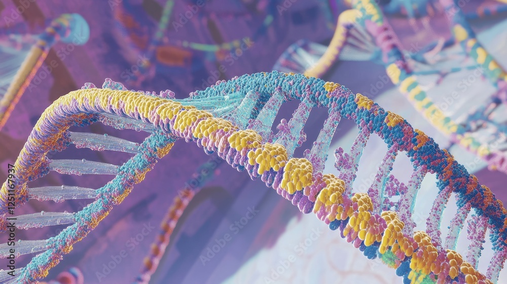 Poster ai-powered bioinformatics analysis with complex genomic data graphs.