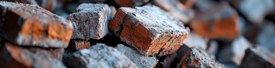 Fototapeta premium Pile of Broken Red Bricks