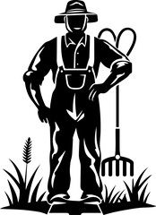 farmer vector illustration design silhouette