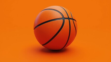 Fototapeta premium Realistic 3D Render of a Basketball with Detailed Texture