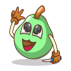 Funny doodle fruit cartoon with cute expression