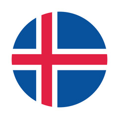 Flag of Iceland. Iceland circle flag logo icon computer vector illustration design