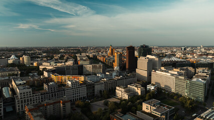 Berlin Skyline City Panorama  famous landmark in Berlin, Germany, Europe.