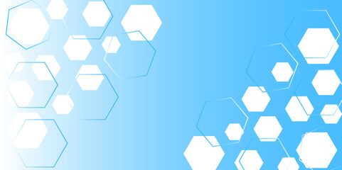 Abstract geometric hexagon structure medical science network pattern on blue background. vector abstract background with curved.Medical background.Vector creative background with squares.