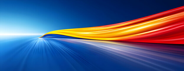 Colorful ribbon speed, horizon, motion blur