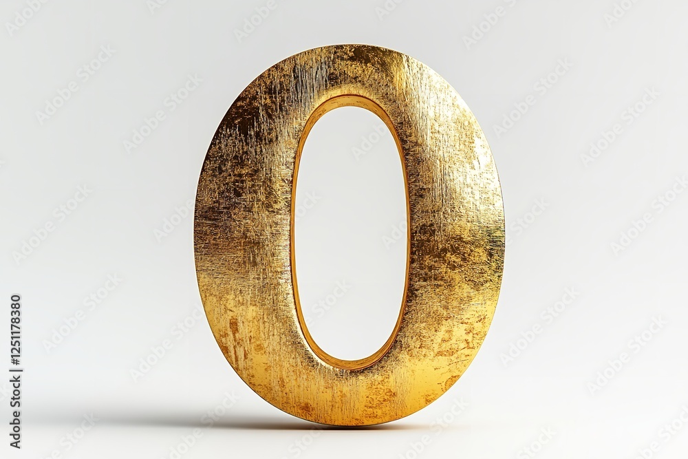 Fototapete isolated on a white backdrop is the 3d letter o in a gold serif typeface.  generative ai