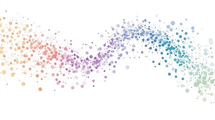 Genomic data visualization with interconnected bioinformatics pathways.