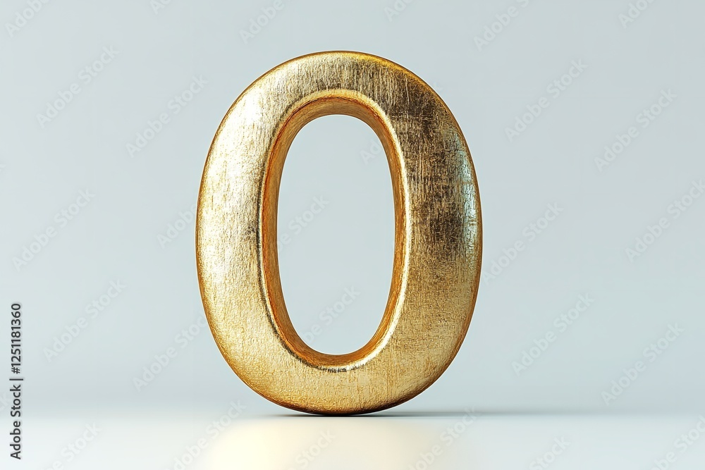 Fototapete isolated on a white backdrop is the 3d letter o in a gold serif typeface.  generative ai