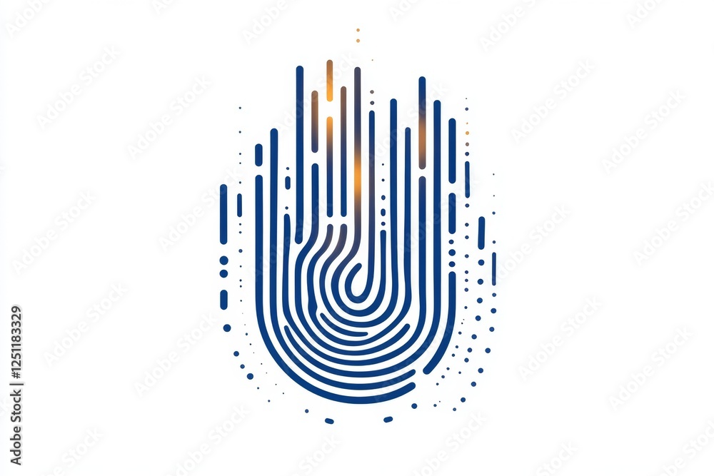 Poster a simple, clean icon of a fingerprint scanner, representing biometric attendance