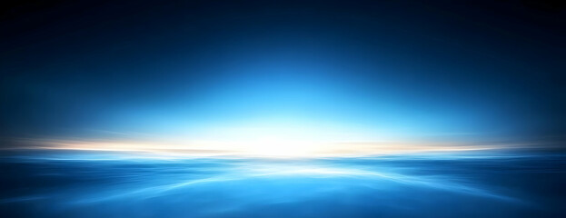 Blue Horizon Sunrise Seascape Background