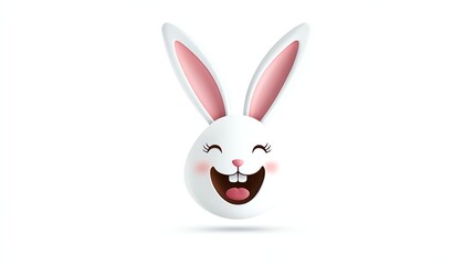 Obraz premium a kawaiistyle Easter bunny with chocolatecovered ears, adorable cartoon design, pastel colors, isolated on white background