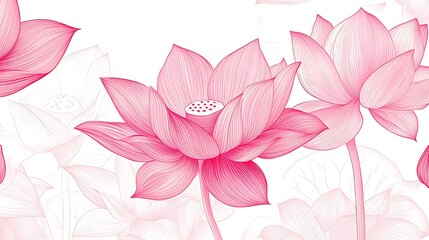Fototapeta premium Elegant Lotus Flower Illustration in Red Tones