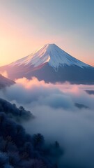 Majestic Mount Fuji Sunrise a Sea of Clouds