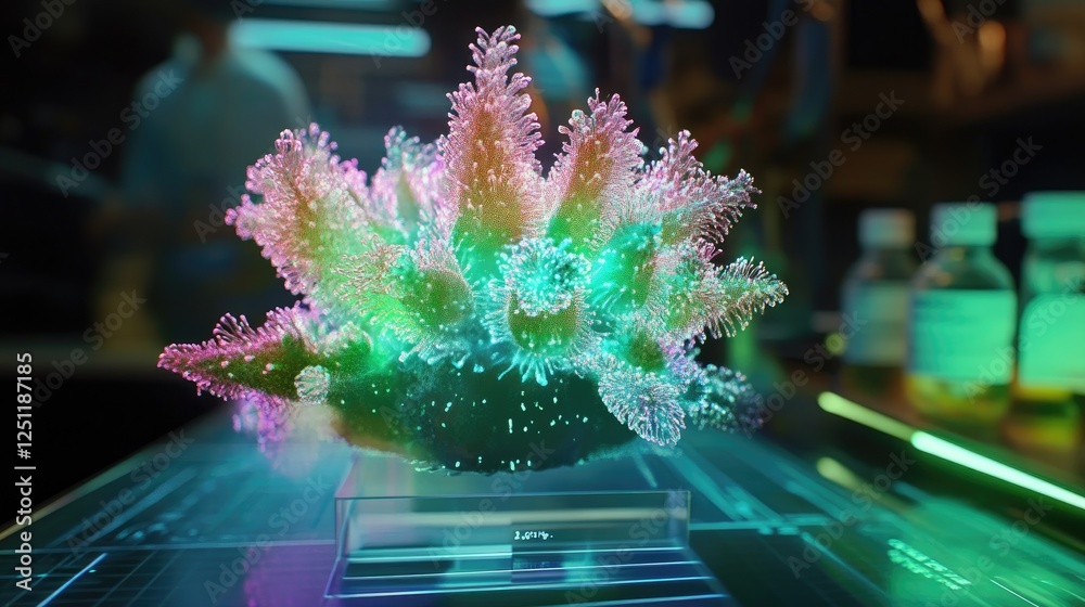 Aufkleber next-gen bioinformatics computing visualized with holographic ui.