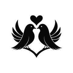 love birds on white background .eps