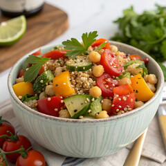 fresh vegetable salad with tomatoes