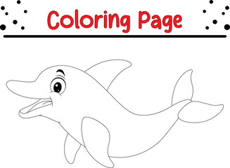Baby Dolphin coloring page. Sea animal coloring book page