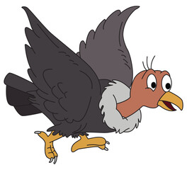 Vulture smiling isolated on white background