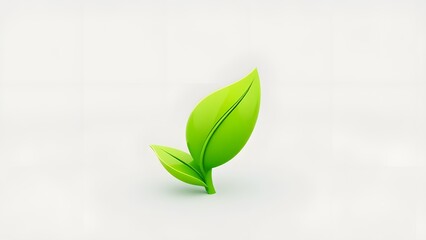 green leaves on a white background