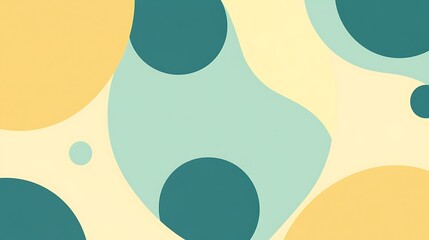 Abstract Background with Pastel Yellow and Teal Circles