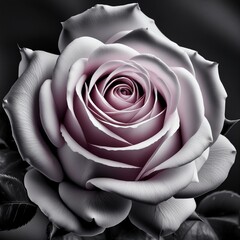 Obraz premium pink rose on black