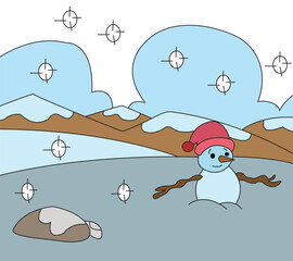 Weather snowman christmas vector illustration