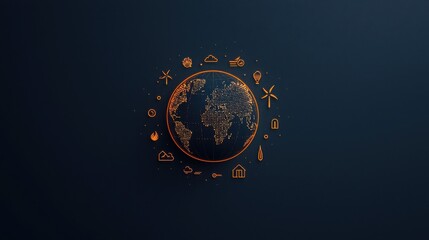 Fototapeta premium Sustainable energy solutions combat climate change global perspective