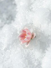 Fototapeta premium Abstract background of a flower frozen in ice, flower, botanical