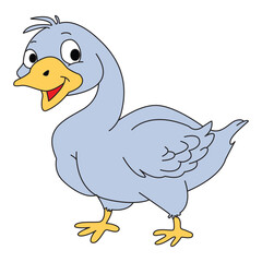 Duck smiling isolated on white background