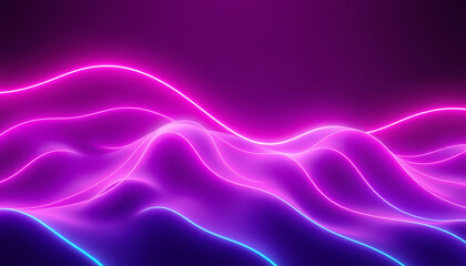 Fototapeta premium Neon light wave background, 3d Rendering, pop-art. with white shades